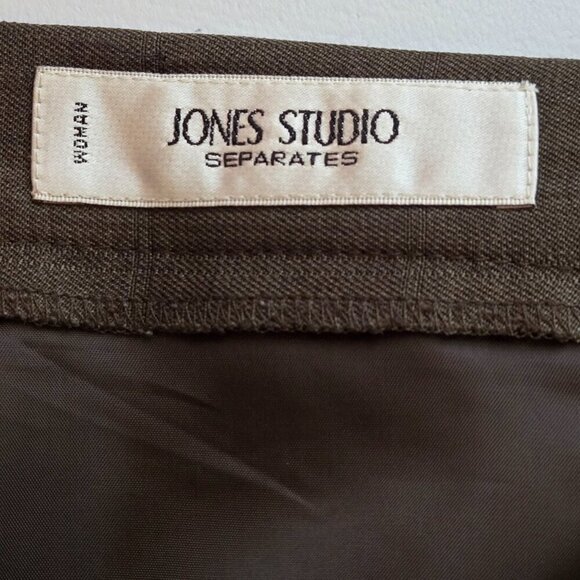 Jones Studio Brownish Gray Pleated Hem Lined Midi Skirt Plus Sz 22W - Picture 11 of 13